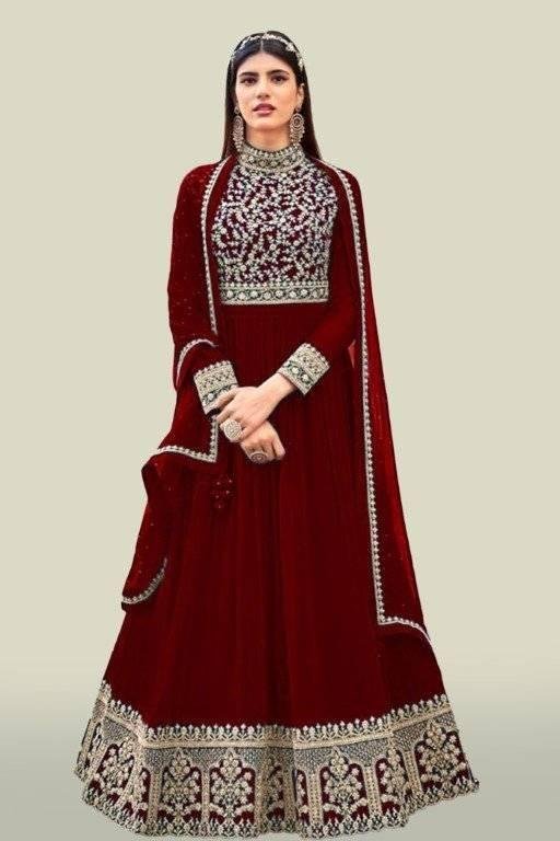 Georgette Embroidery Gown