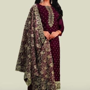 Eid Special Gold Shiffon Semi Stitched Salwar Suit