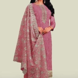 Eid Special Gold Shiffon Semi Stitched Salwar Suit